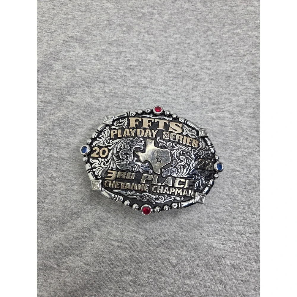 2022 Texas FFTS Playday 3rd Place Rodeo Trophy Belt Buckle